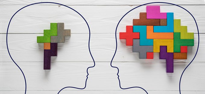 Two brains one is larger